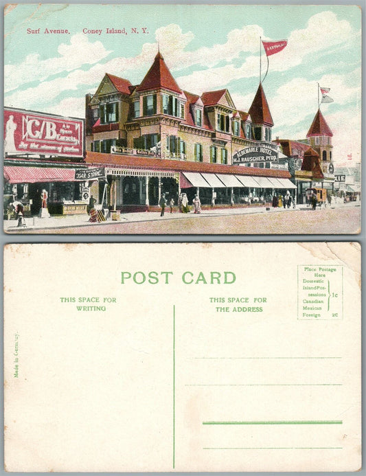 BROOKLYN N.Y. SURF AVENUE ANTIQUE POSTCARD