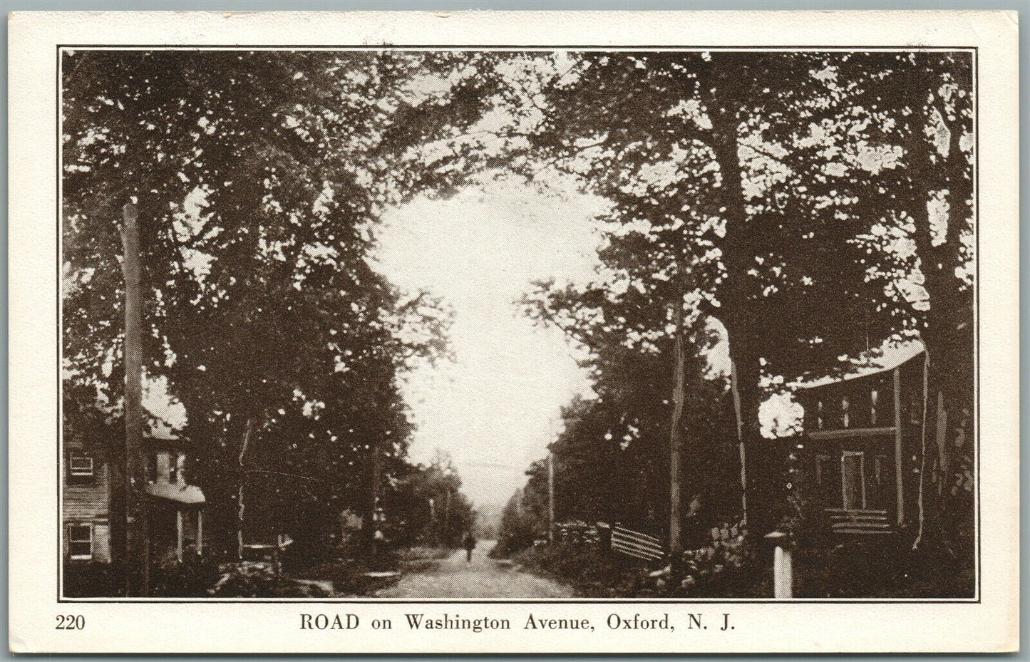 OXFORD NJ WASHINGTON AVENUE ANTIQUE POSTCARD