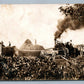 TRACTOR on FARM HARVESTING ANTIQUE REAL PHOTO POSTCARD RPPC
