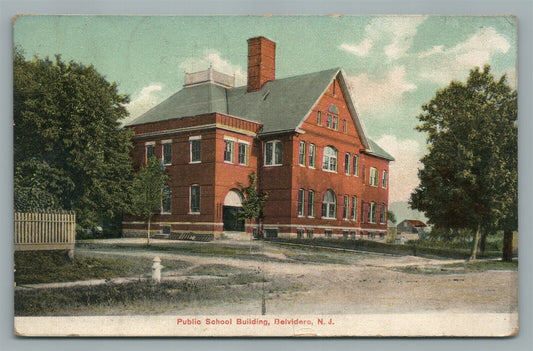 BELVIDERE NJ PUBLIC SCHOOL ANTIQUE POSTCARD