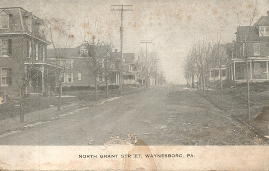 WAYNESBORO PA NORTH GRANT STREET UNDIVIDED ANTIQUE POSTCARD