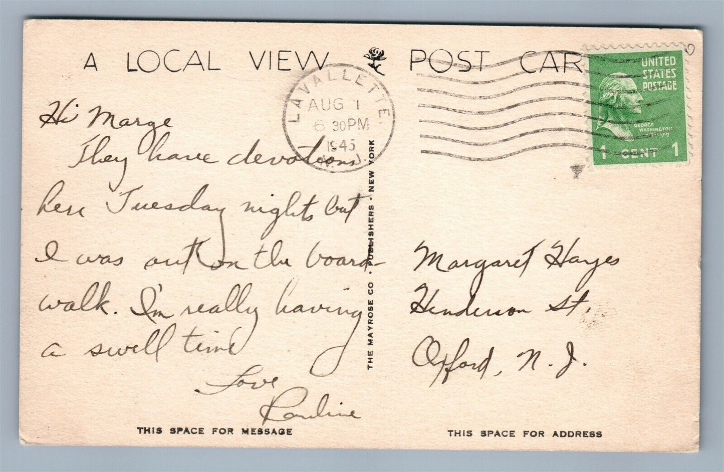 LAVALLETTE NJ CHURCH OF ST. BONAVENTURE VINTAGE POSTCARD