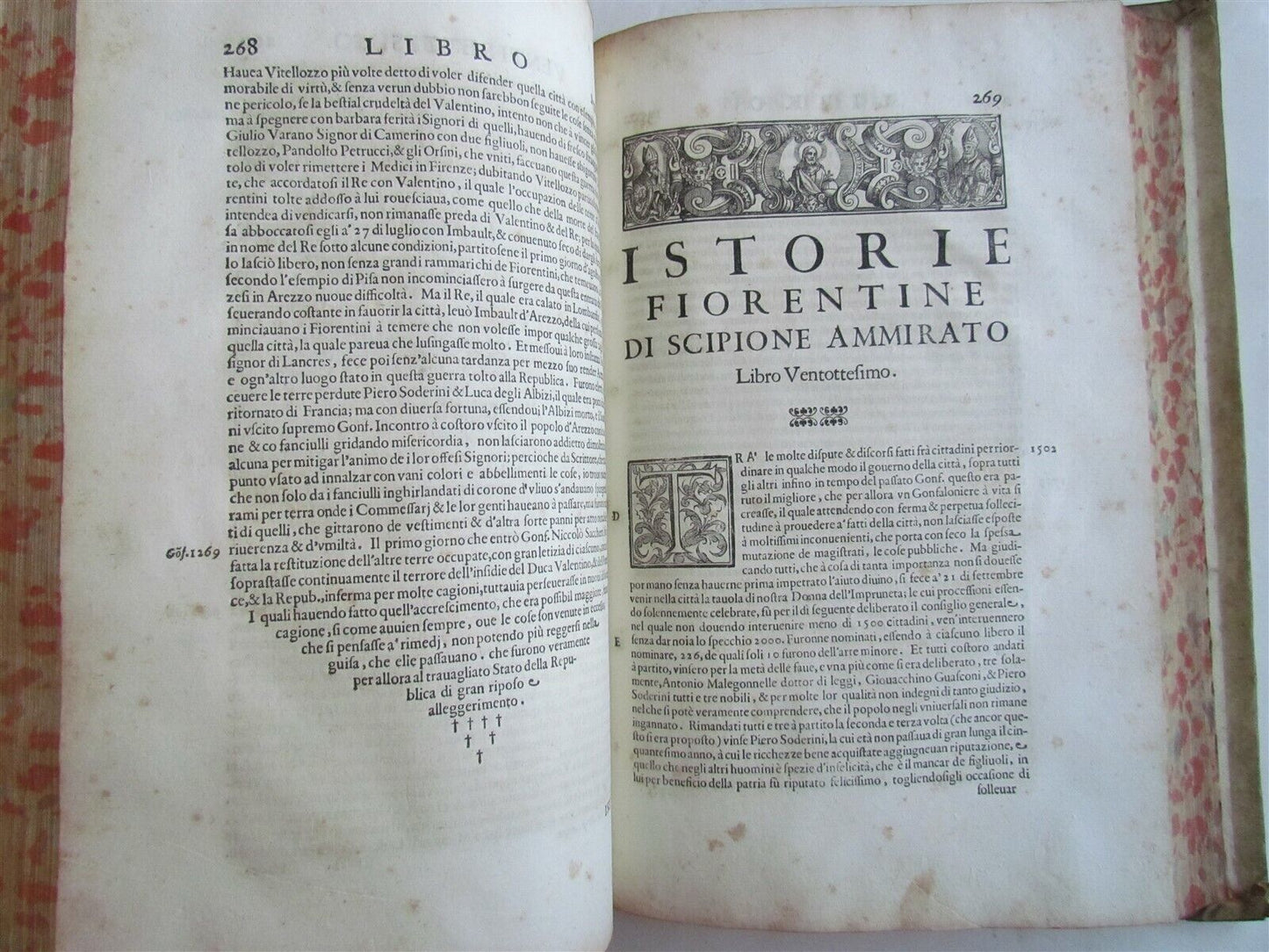 1641-1647 HISTORY OF FLORENCE 3 FOLIO VOLUMES by Ammirato antique VELLUM BOUND