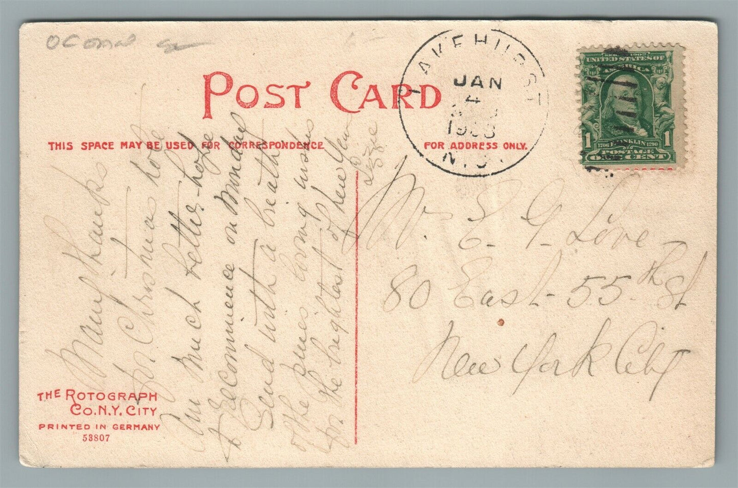 LAKEHURST NJ LAKE HORICON ANTIQUE POSTCARD