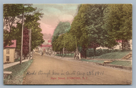 STAMFORD NY MAIN STREET ANTIQUE POSTCARD