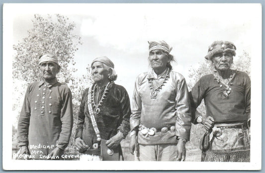 INDIAN MEDICINE MEN PHOENIX AZ ANTIQUE REAL PHOTO POSTCARD RPPC