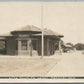 PEABODY KS RAILROAD STATION RAILWAY DEPOT ANTIQUE REAL PHOTO POSTCARD RPPC