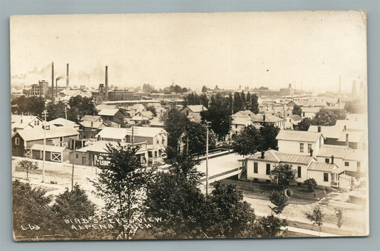 ALPENA MI BIRDS EYE VIEW ANTIQUE REAL PHOTO POSTCARD RPPC