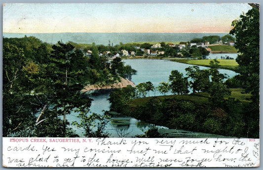 SAUGERTIES NY ESOPUS CREEK 1906 UNDIVIDED ANTIQUE POSTCARD
