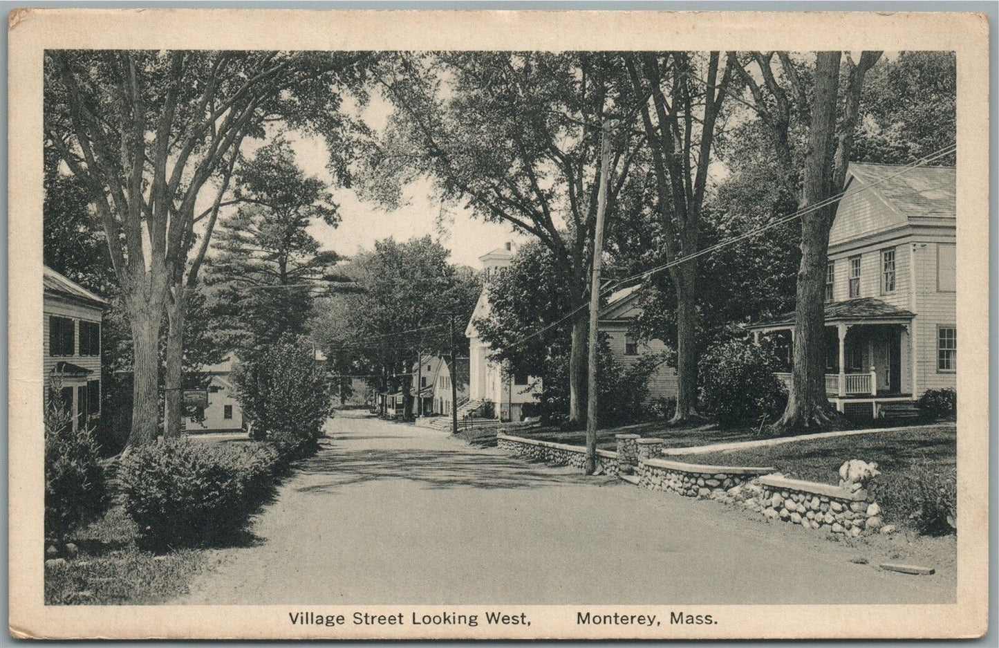 MONTEREY MA VILLAGE STREET ANTIQUE POSTCARD