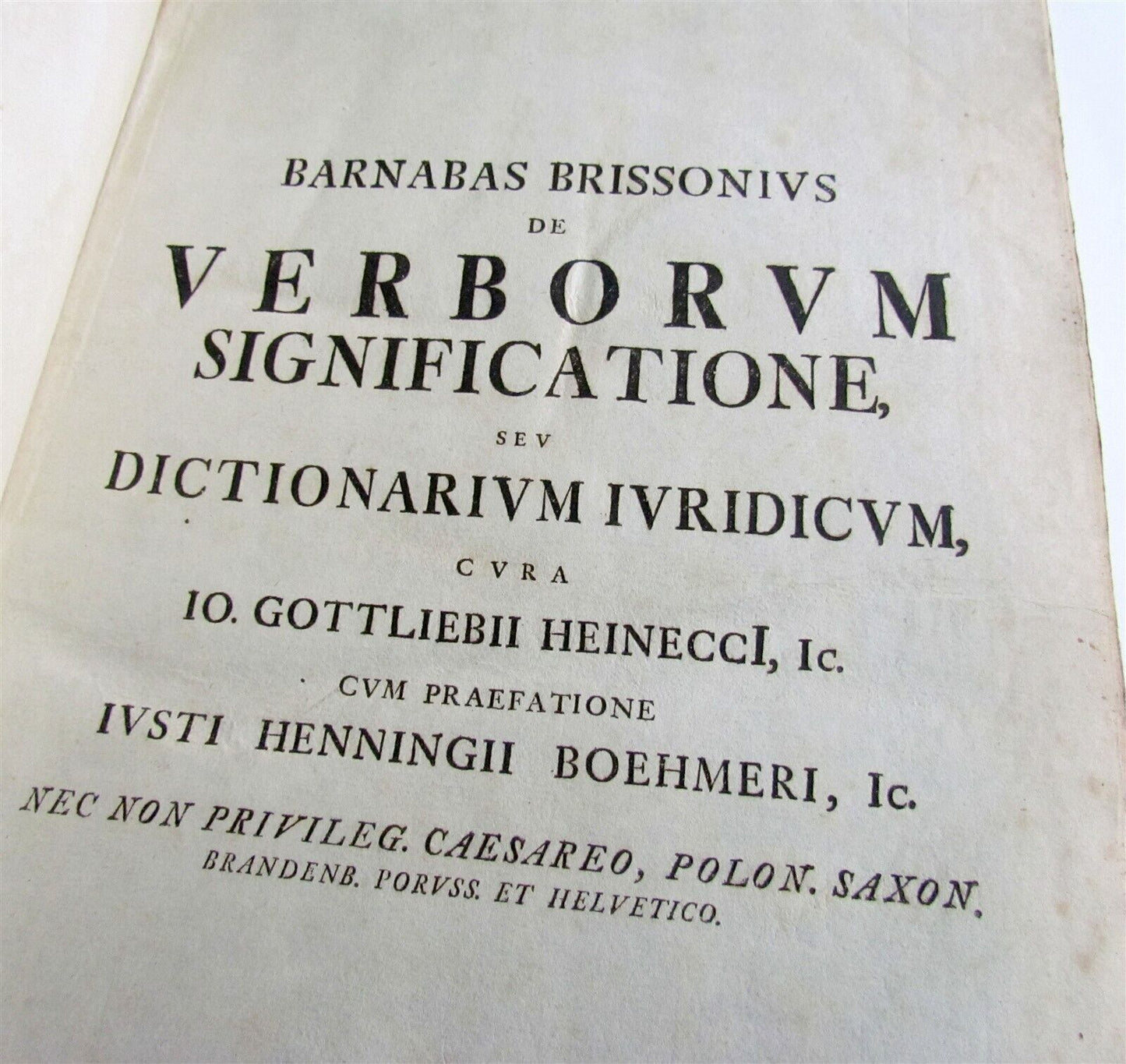 1743 LAW BOOK in Latin Juridical Dictionary antique FOLIO 9 x 14"