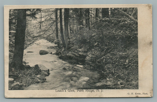 PARK RIDGE NJ LEAEH'S GLEN ANTIQUE POSTCARD by J.H. KRETZ