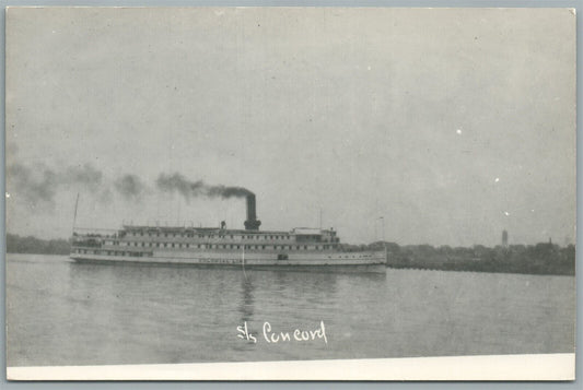 STEAMBOAT SHIP CONCORD VINTAGE REAL PHOTO POSTCARD RPPC