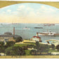 NEW YORK HARBOR N.Y.  ANTIQUE 1909 POSTCARD