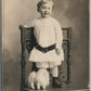 LITTLE BOY w/ TOY DOG ANTIQUE REAL PHOTO POSTCARD RPPC