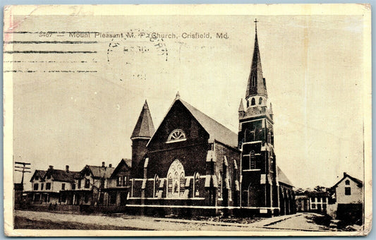 CRISFIELD MD MOUNT PLEASANT CHURCH ANTIQUE POSTCARD