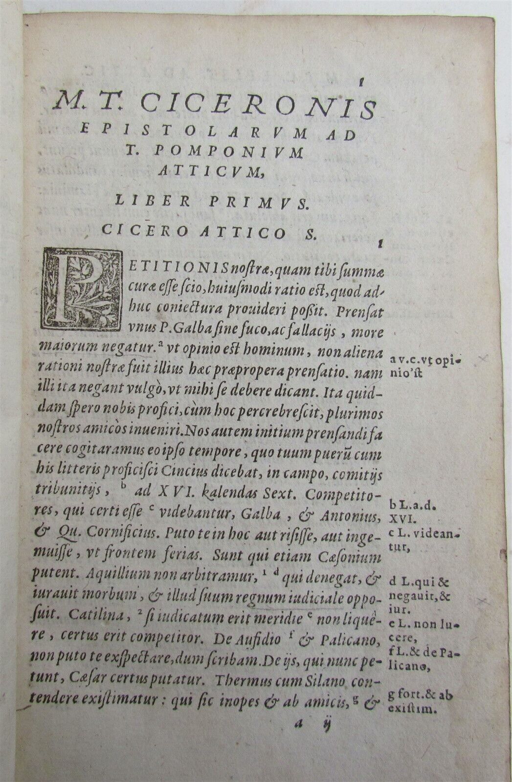 1581 CICERONIS AD ATTICUM 16th CENTURY CICERO