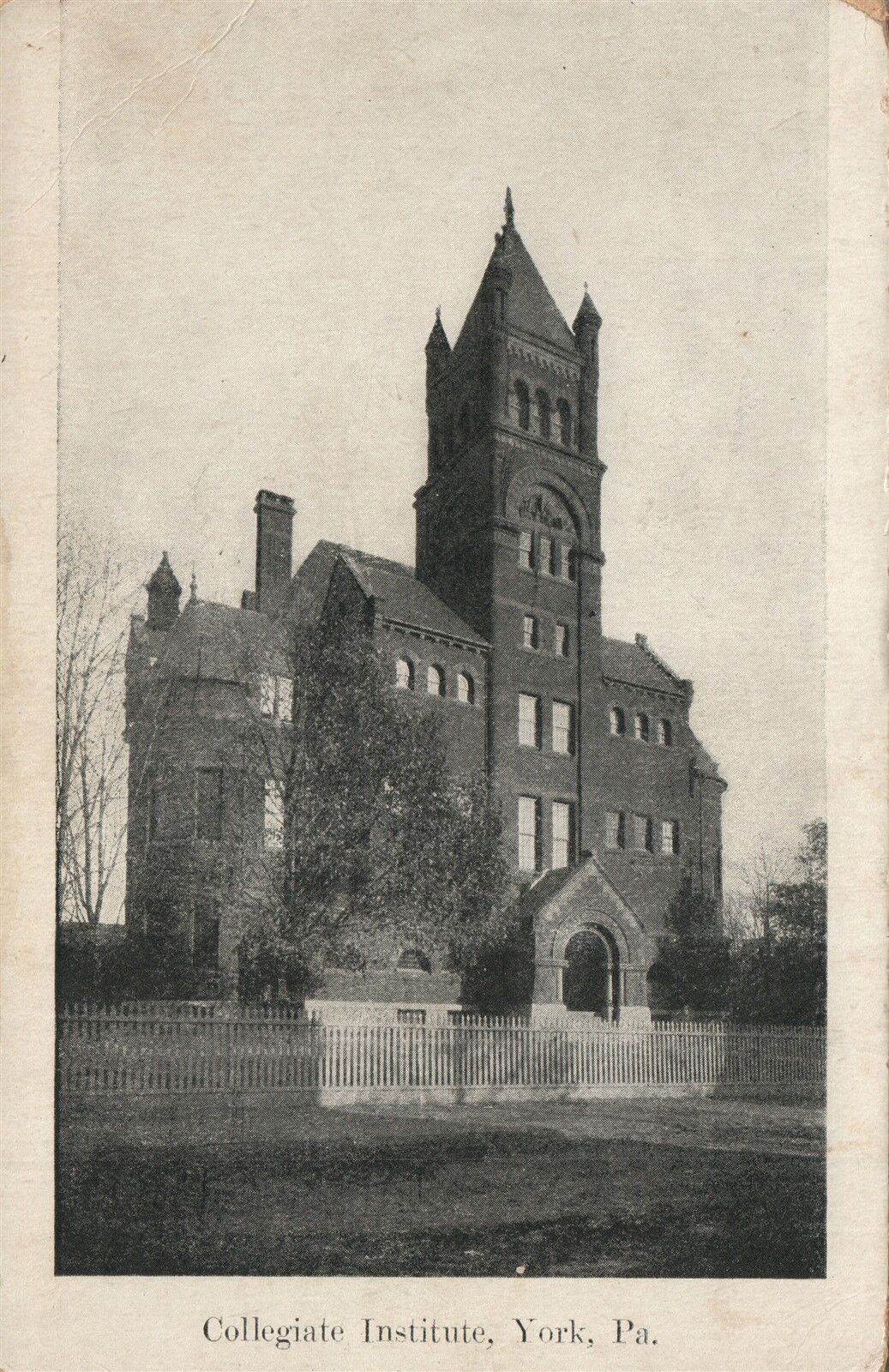 YORK PA COLLEGIATE INSTITUTE ANTIQUE POSTCARD