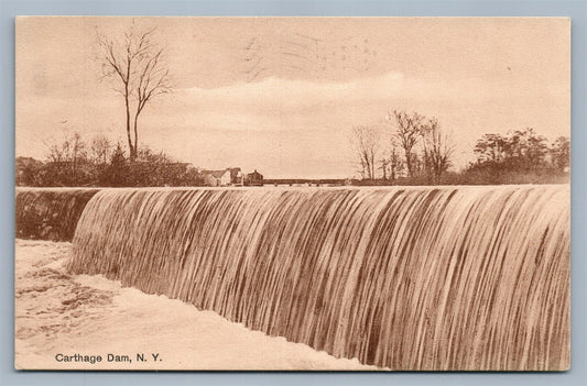CARTHAGE NY DAM ANTIQUE POSTCARD
