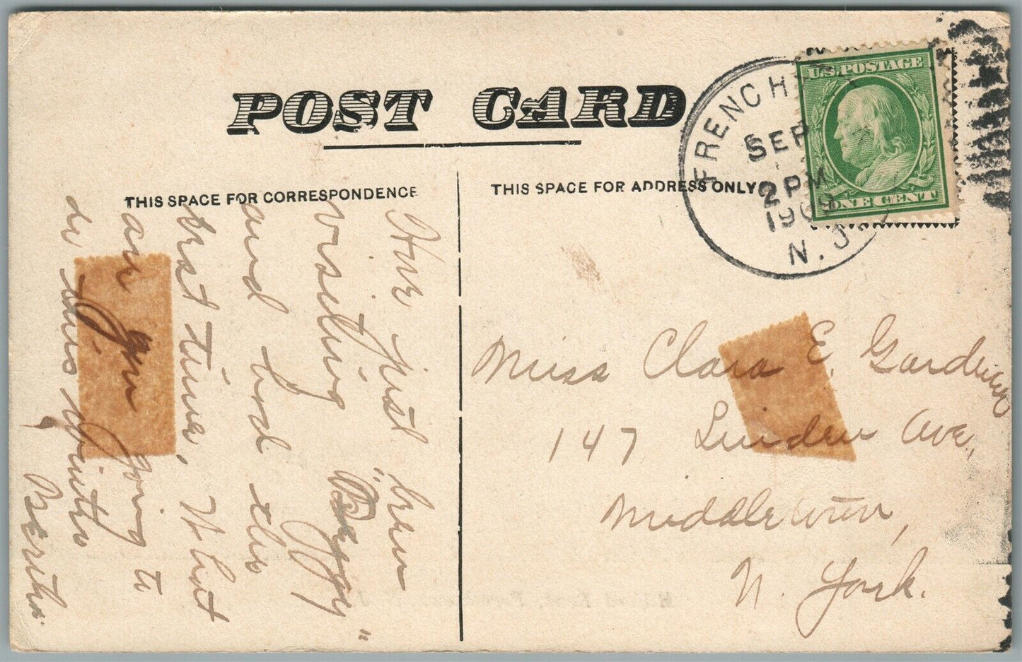 FRENCHTOWN NJ MILFORD ROAD ANTIQUE POSTCARD