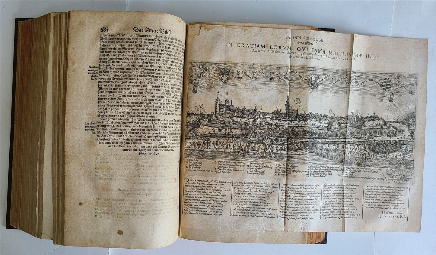 1578 COSMOGRAPHY by Sebastian Munster antique RARE ILLUSTRATED w/ MAPS PIGSKIN