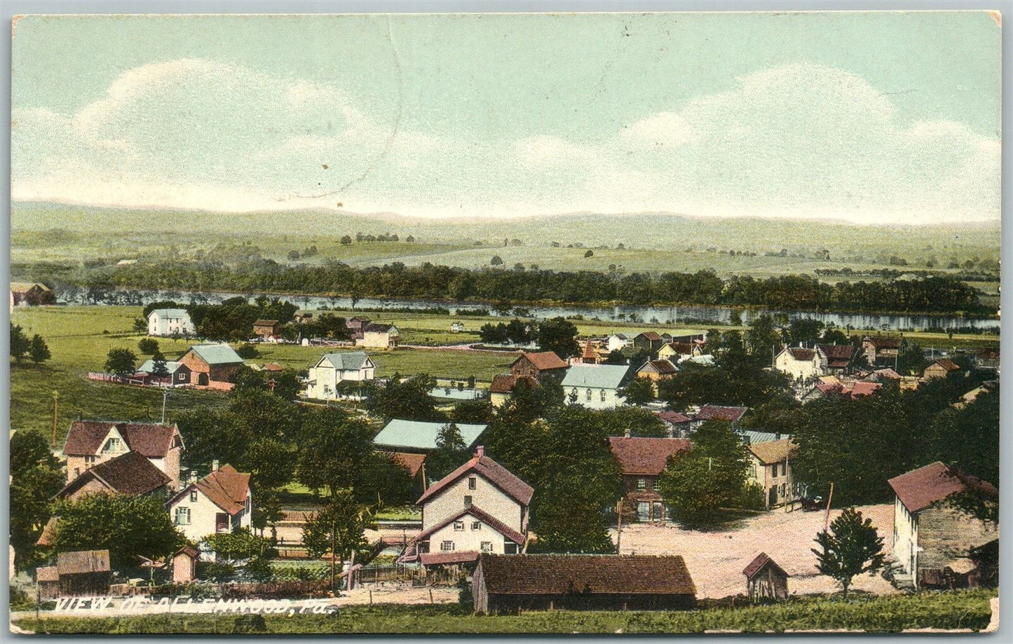GLENWOOD PA 1909 ANTIQUE POSTCARD