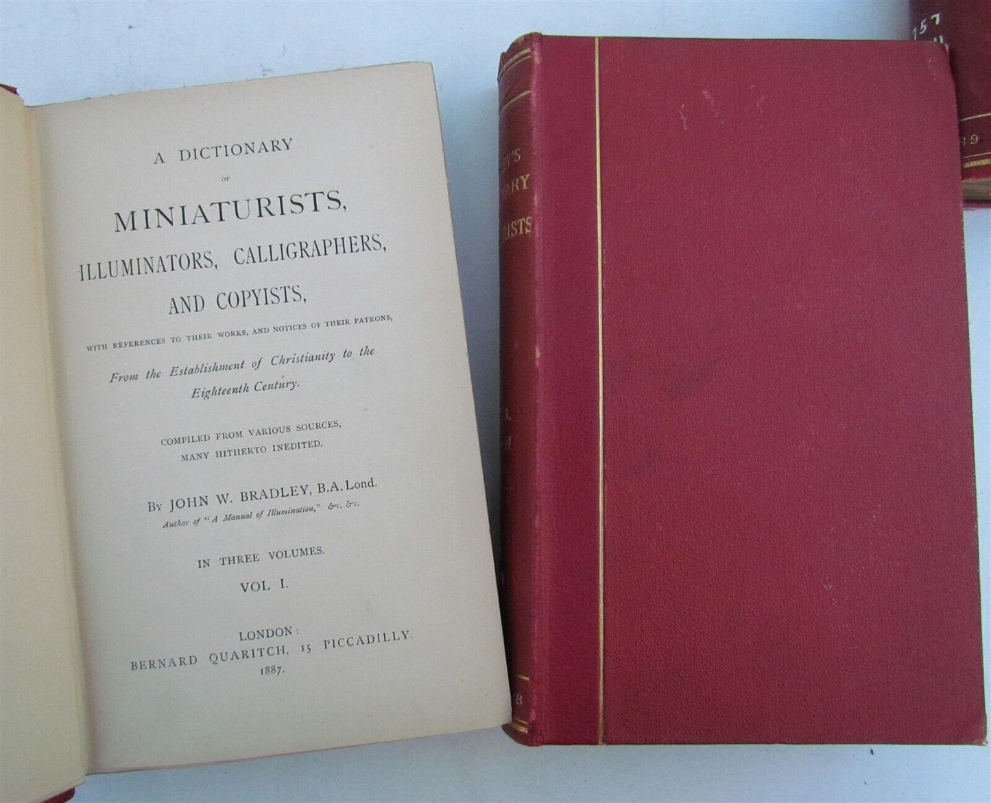 1887 BRADLEY'S DICTIONARY OF MINIATURISTS 3 volumes in English ANTIQUE