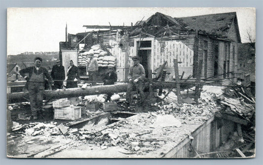 OMAHA NE LEAVENWORTH STREET AFTER TORNADO 1913 ANTIQUE POSTCARD