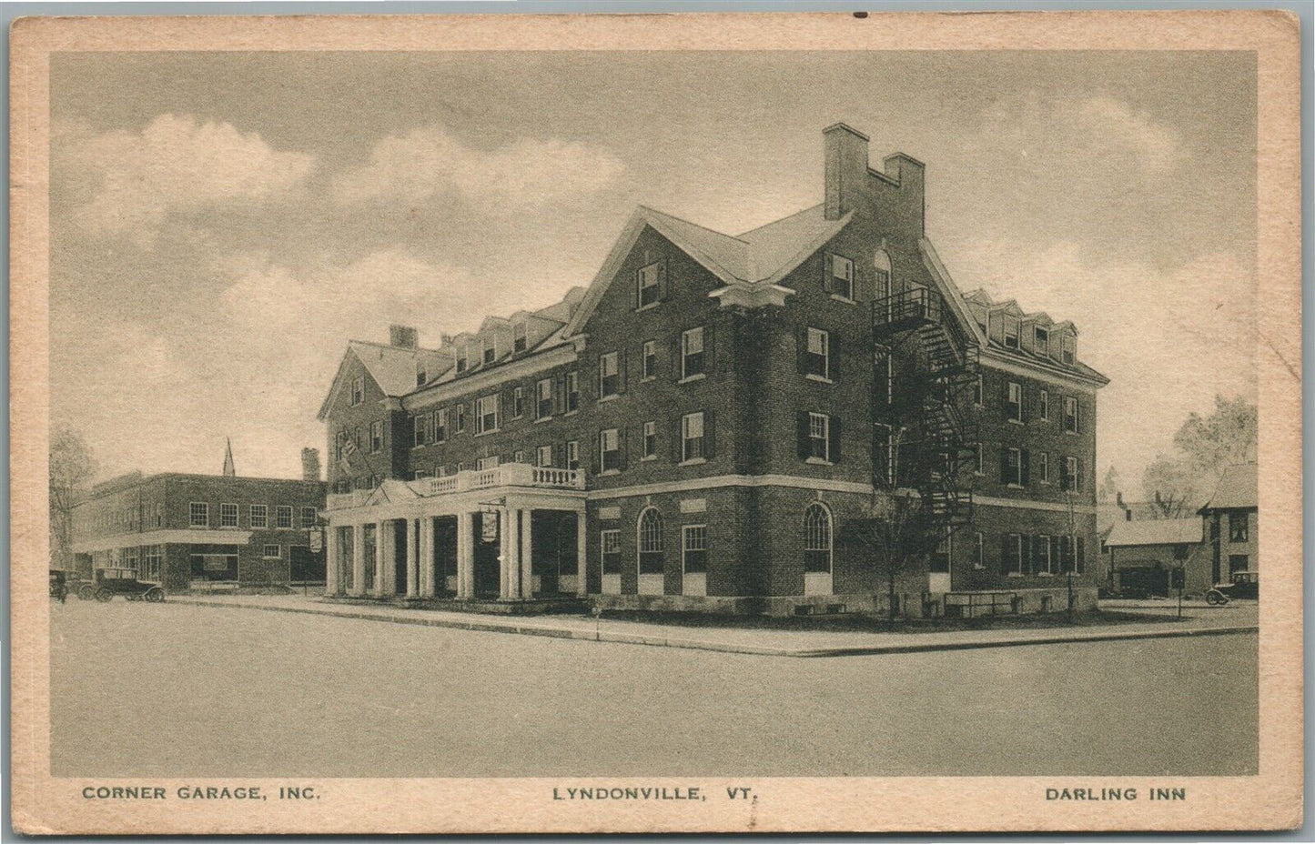 LYNDONVILLE VT DARLING INN ANTIQUE POSTCARD