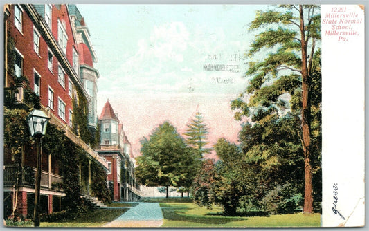 MILLERSVILLE PA STATE NORMAL SCHOOL 1907 UNDIVIDED ANTIQUE POSTCARD