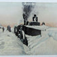 VINTAGE POSTCARD MICHIGAN RAILWAY SNOW REMOVING railroad train