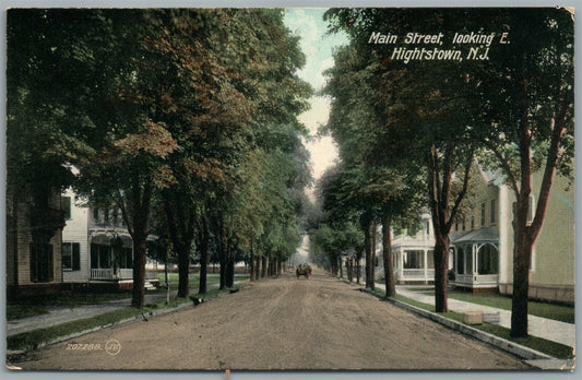 HIGHTSTOWN NJ MAIN STREET LOOKING EAST ANTIQUE POSTCARD