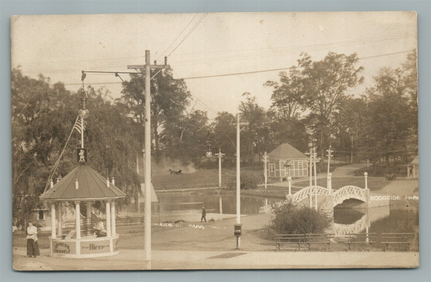 PHILADELPHIA WOODSIDE PARK PA ANTIQUE REAL PHOTO POSTCARD RPPC by McLAUGHLAN