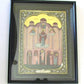 GREEK ORTHODOX SILVER BASMA ICON THEOTOKOS INTERCESSION marked 950 HAND PAINTED