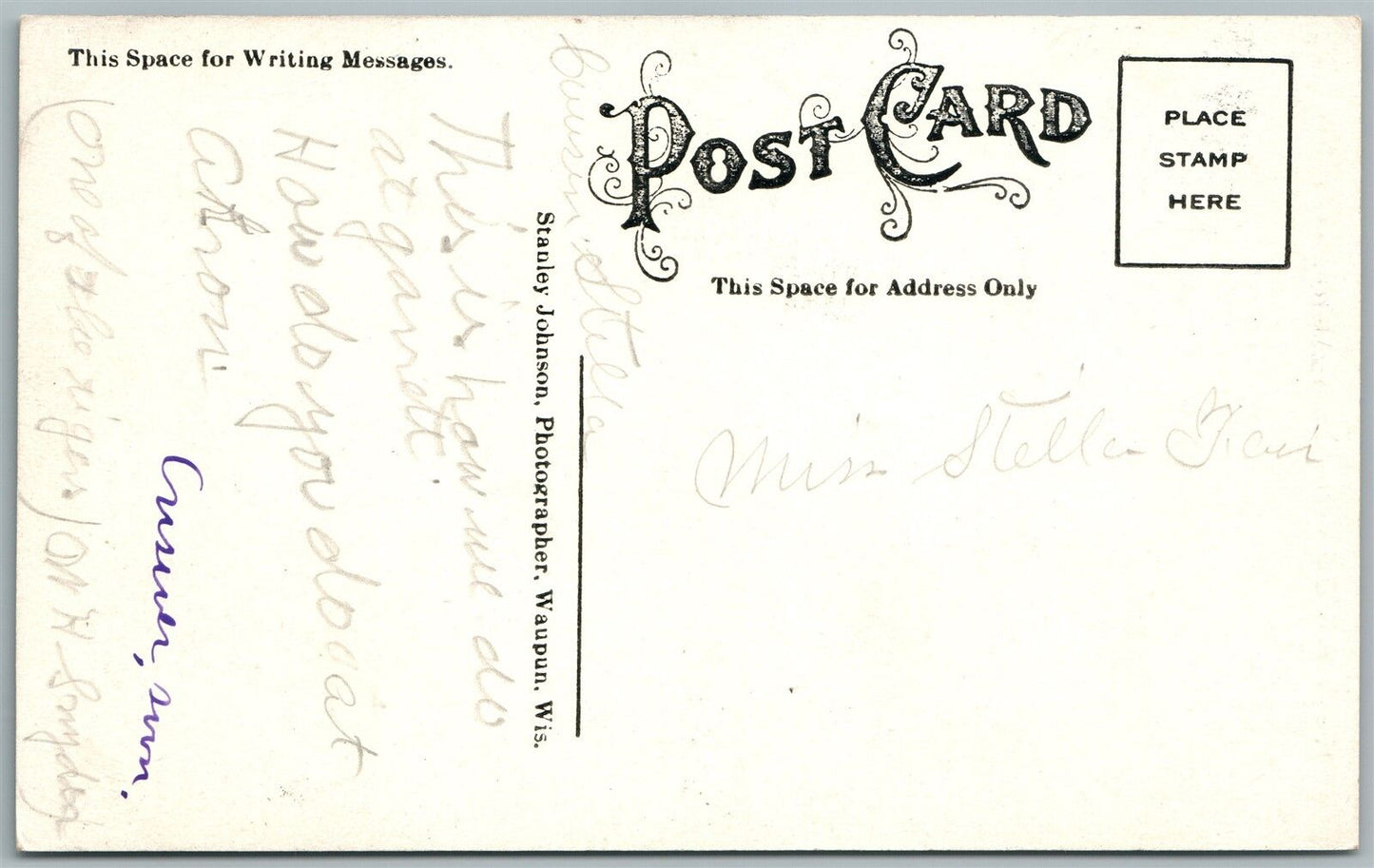 GARRET PA FISHERMAN & HUNTER ANTIQUE POSTCARD