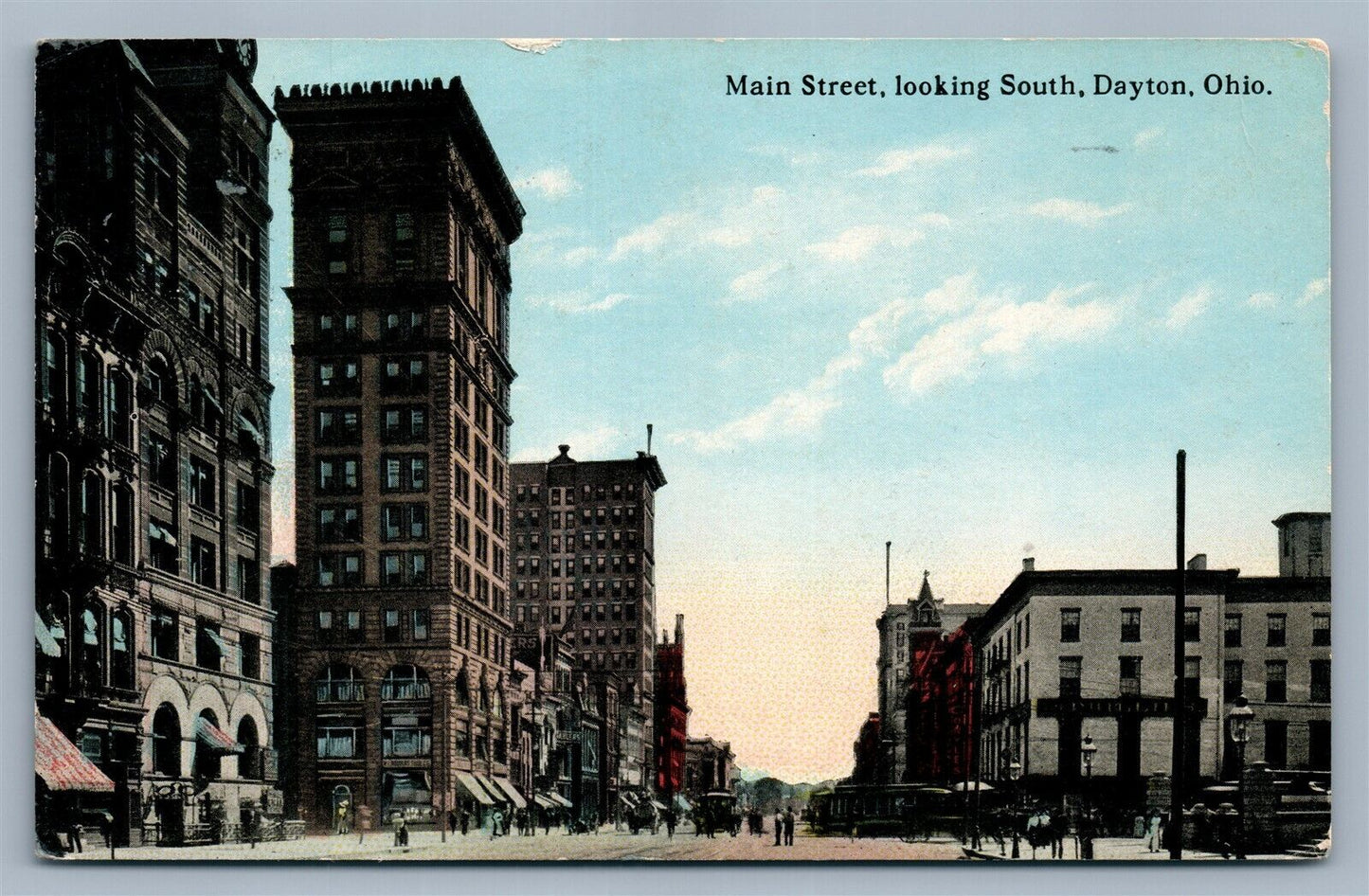 DAYTON OH MAIN STREET ANTIQUE POSTCARD