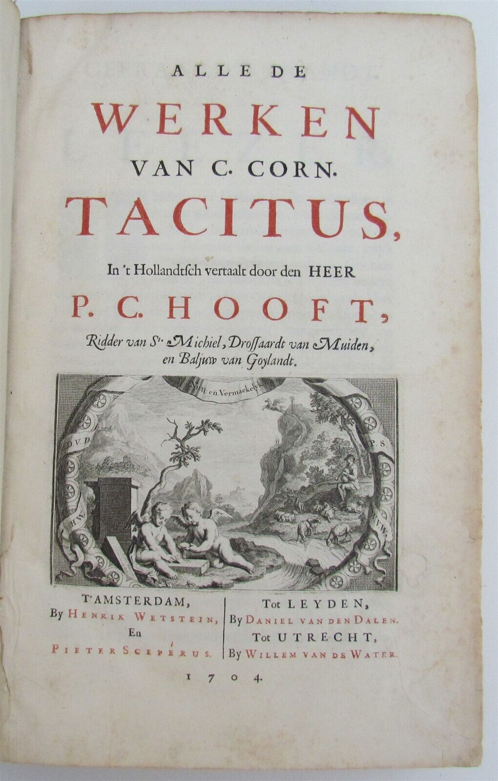 1704 TACITUS WORKS ILLUSTRATED BEAUTIFUL ENGRAVINGS VELLUM BOUND FOLIO ANTIQUE