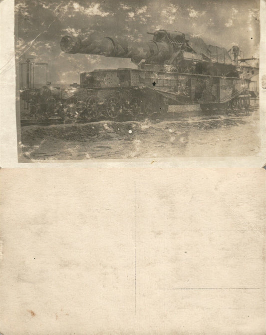 RAILROAD GUN WWI REAL PHOTO POSTCARD ANTIQUE RPPC