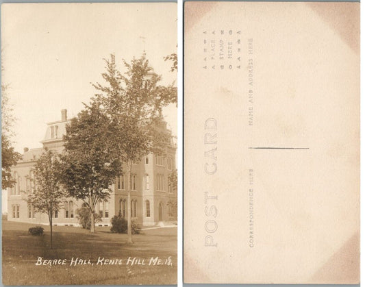 BEARCE HALL KENTS HILL MAINE ANTIQUE RPPC REAL PHOTO POSTCARD