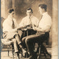 MEN PLAYING CARDS ANTIQUE REAL PHOTO POSTCARD RPPC