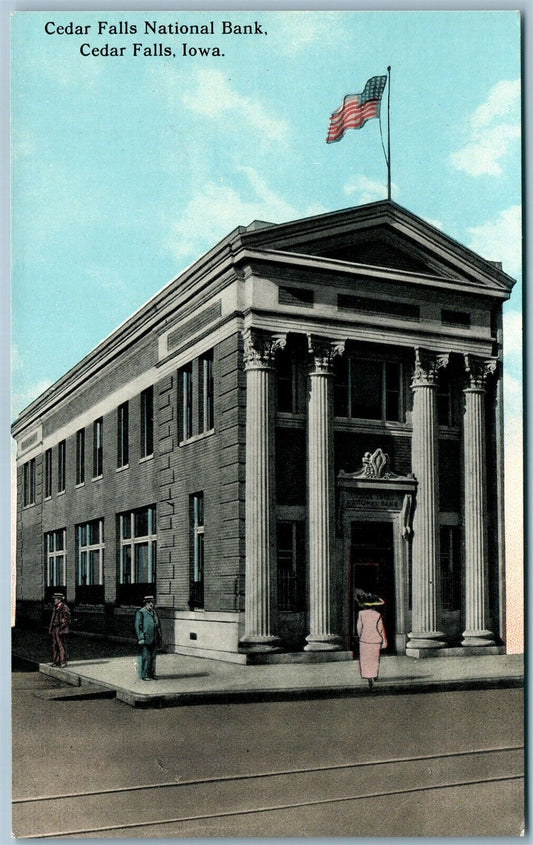 CEDAR FALLS IA NATIONAL BANK ANTIQUE POSTCARD