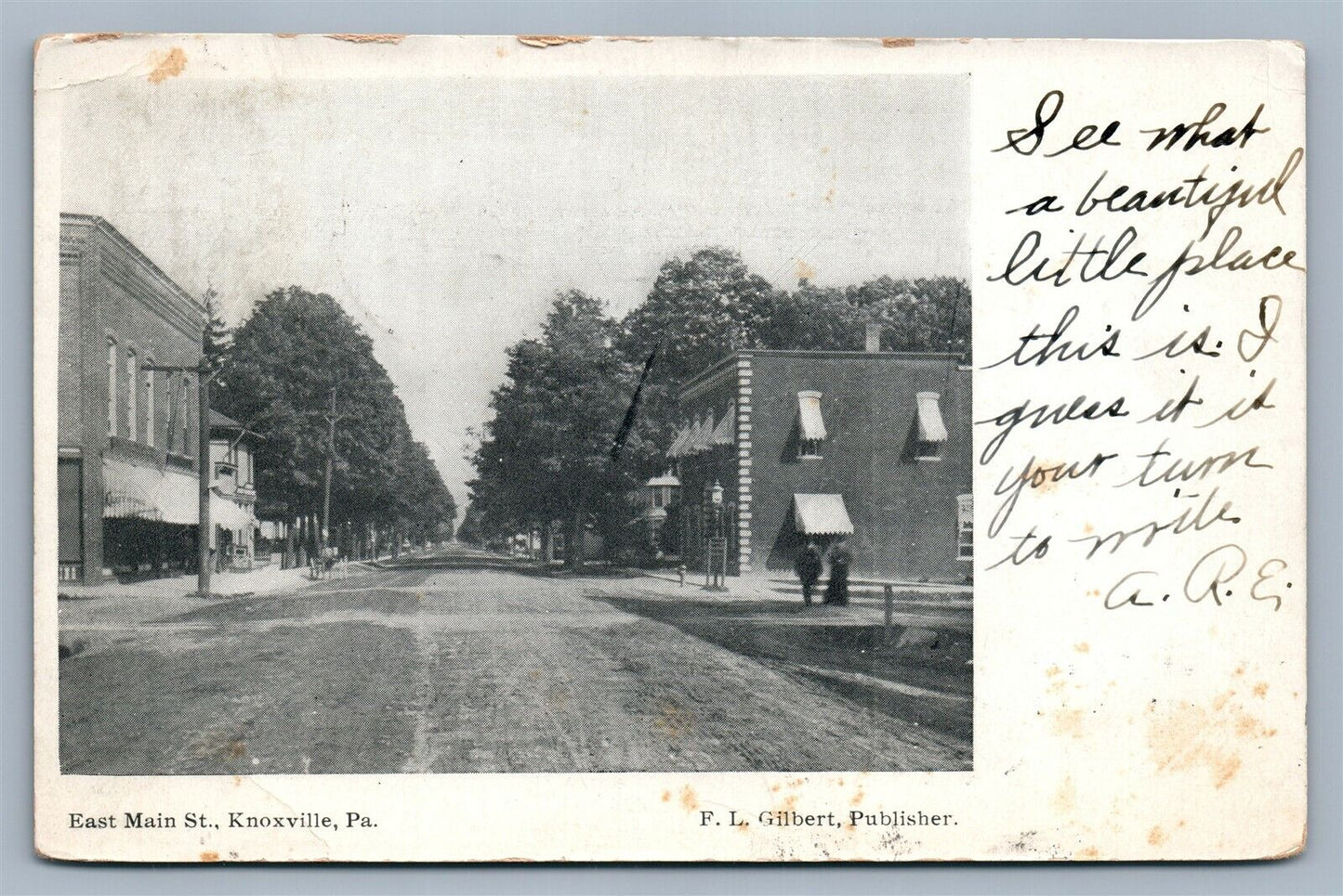 KNOXVILLE PA EAST MAIN STREET ANTIQUE POSTCARD