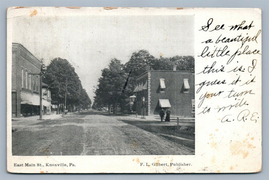 KNOXVILLE PA EAST MAIN STREET ANTIQUE POSTCARD