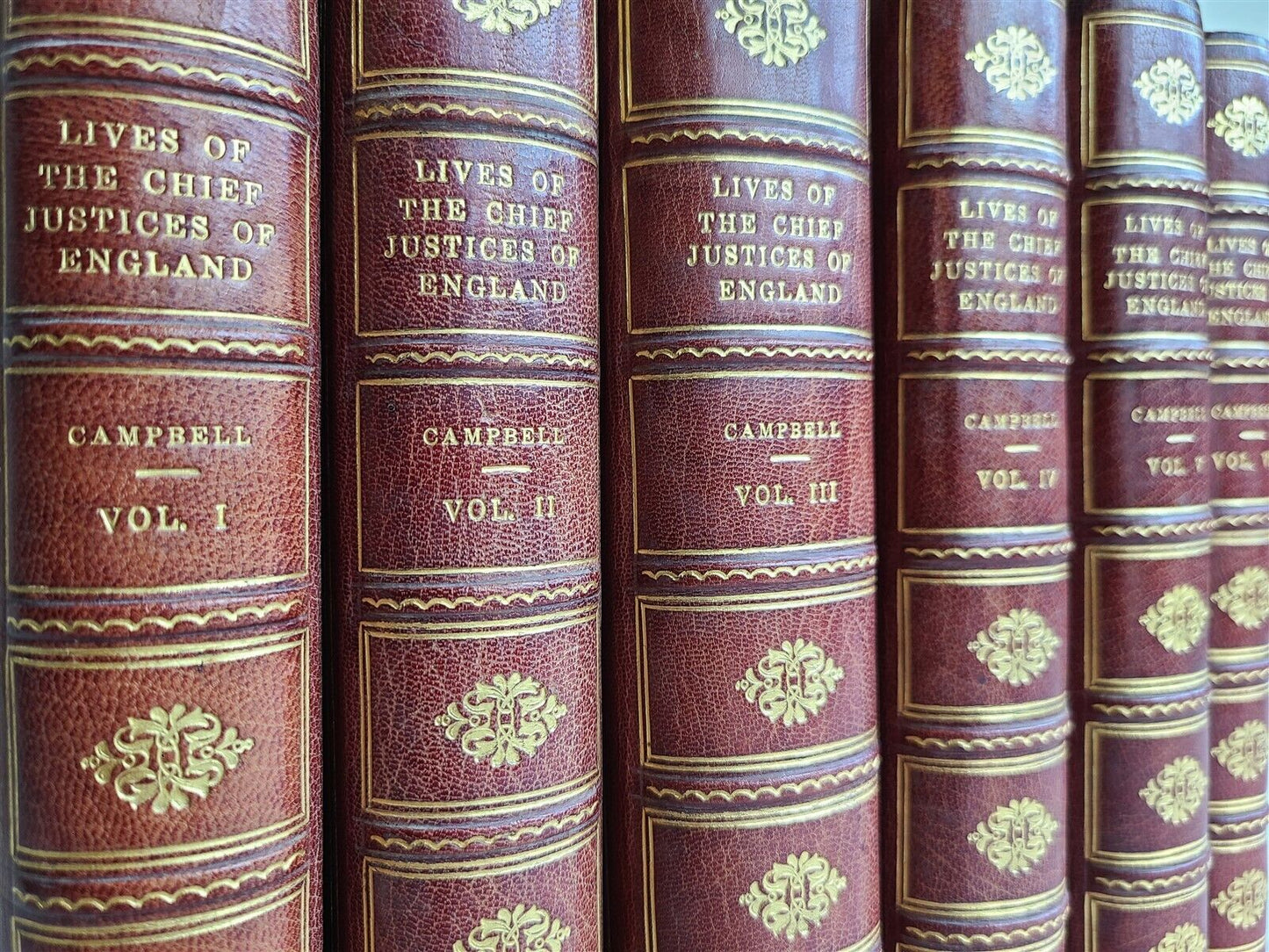 1874 LIVES OF THE CHIEF JUSTICES OF ENGLAND antique 6 VOLUMES