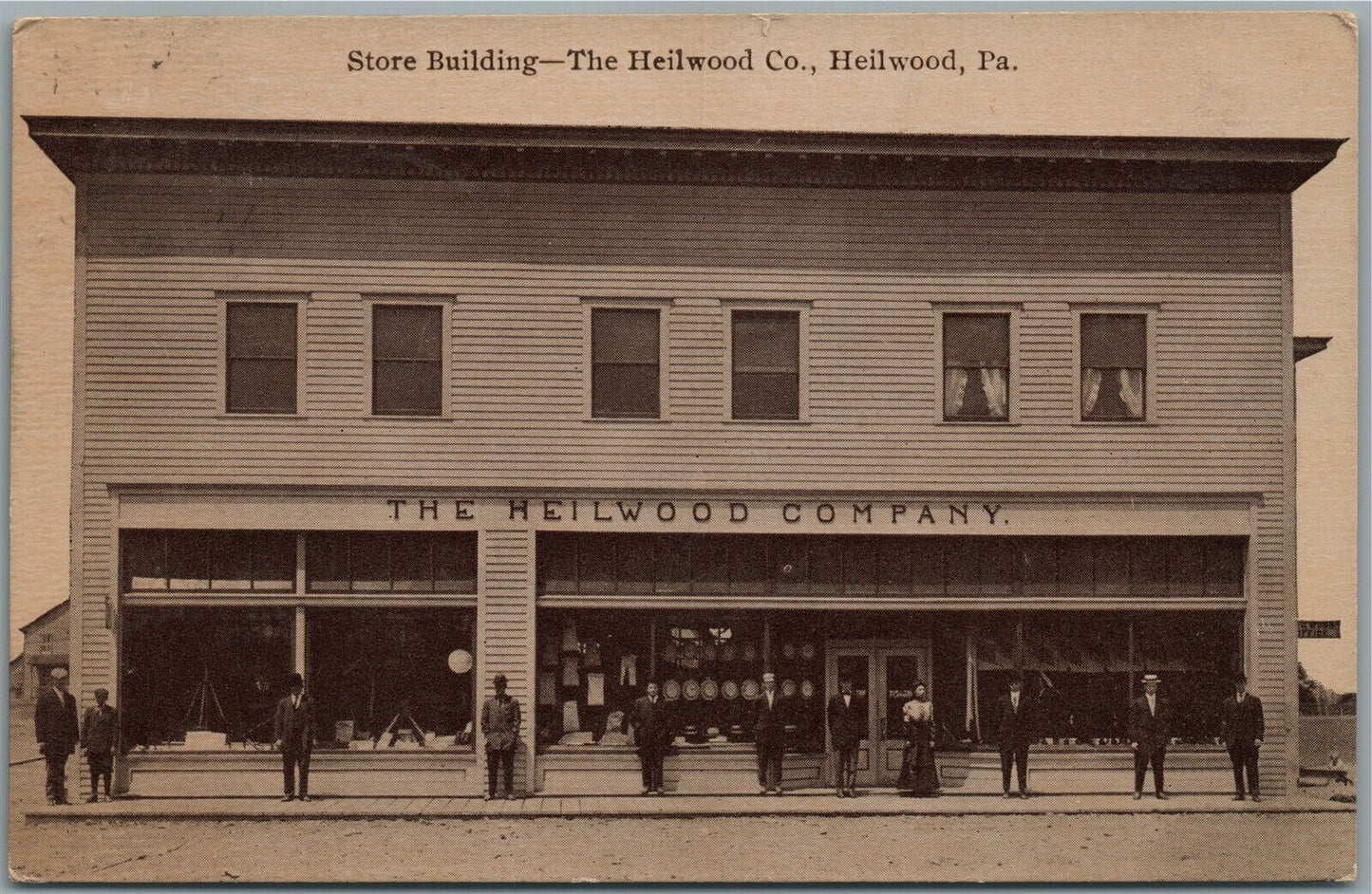 HEILWOOD PA CO. STORE BUILDING ANTIQUE POSTCARD