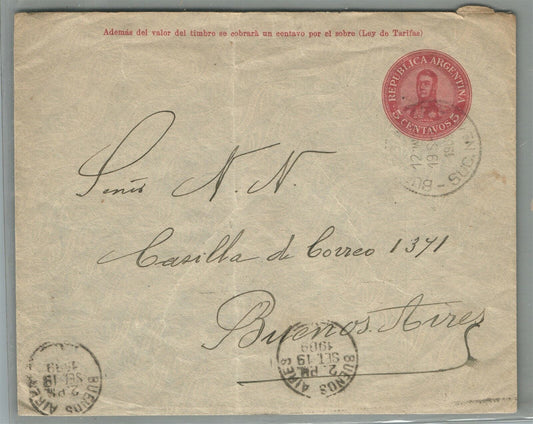 ARGENTINA BUENOS AIRES 1911 ANTIQUE COVER