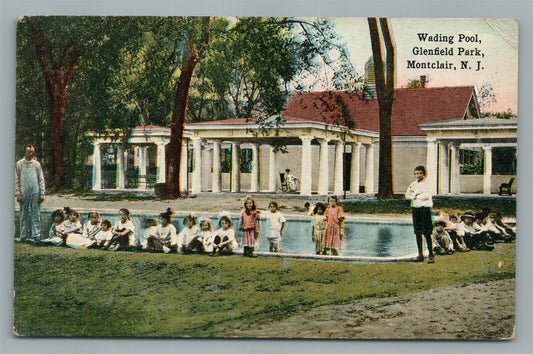MONTCLAIR NJ WADING POOL GLENFIELD PARK ANTIQUE POSTCARD