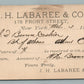 J.H. LABAREE & CO. FRONT STREET NEW YORK 1882 ANTIQUE POSTCARD STATEMENT CARD