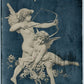 CUPIDS w/ BOW ANTIQUE VALENTINE POSTCARD