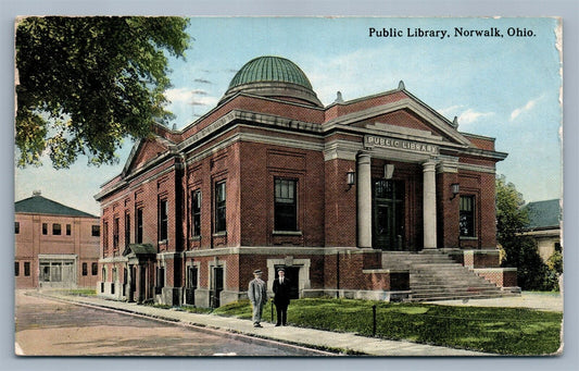 NORWALK OH PUBLIC LIBRARY 1916 ANTIQUE POSTCARD